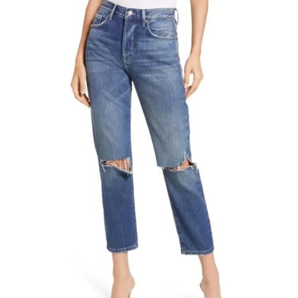 Frame Le Original Distressed Straight Leg Jeans